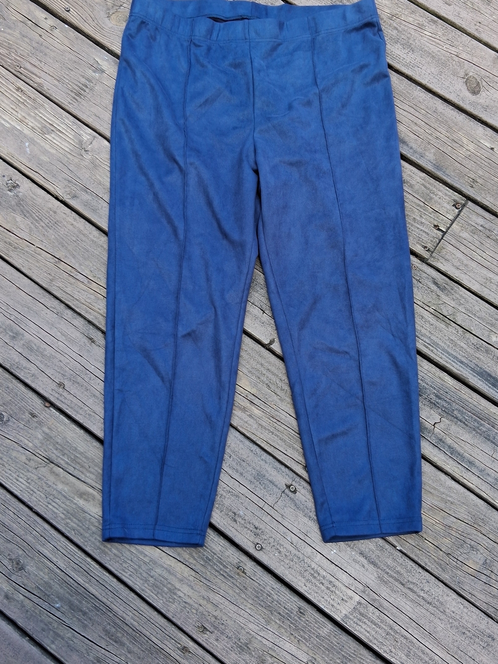 SHEIN Womans Suede Royal Blue Pull-On Chinos